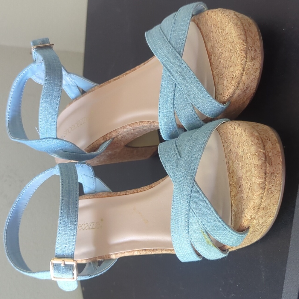 Open toed 3" cork heels
